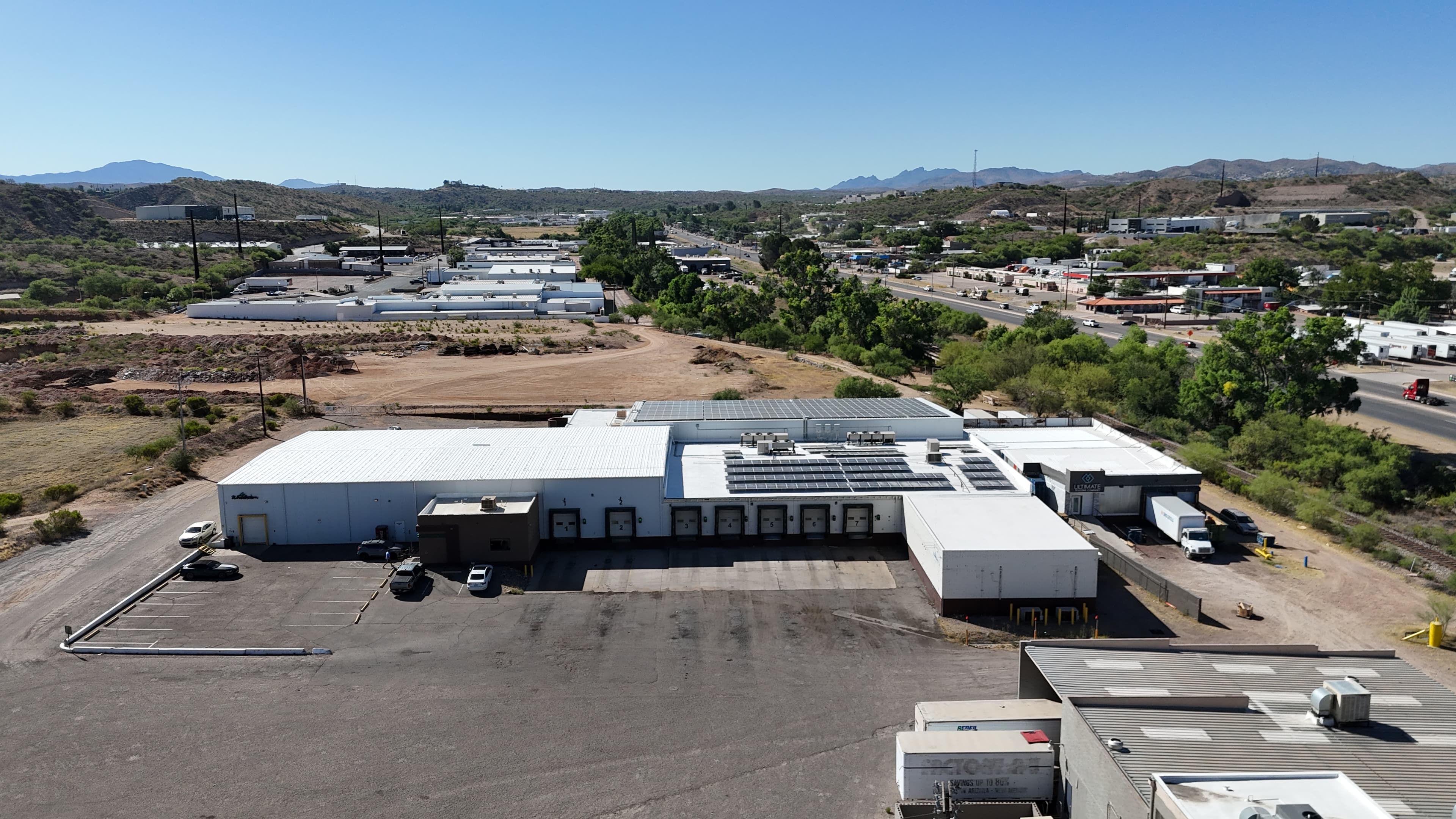 Cold-storage facility roof with solar array