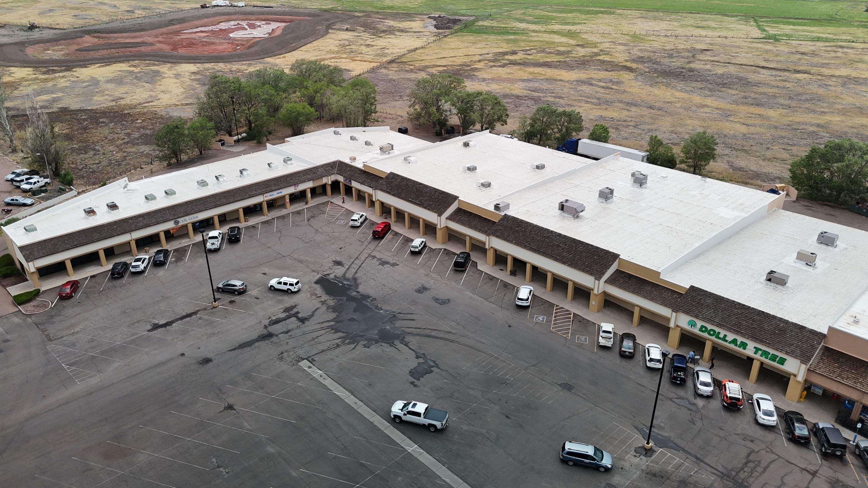 Retail plaza roof